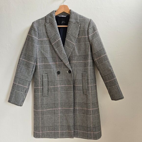 J.Crew Daphne Topcoat 2P Plaid Wool Blend Academia Preppy Lightweight Spring - Picture 2 of 15